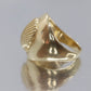 14k Heavy SHELL Embossed ring. 14k Yellow Gold Bulky SEASHELL Clam Signet ring 12Grams sz7.5