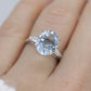 Platinum Large Aquamarine and Tapered Baguette diamond ring. Platinum oval aquamarine engagement ring st632/50