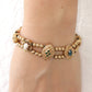 14k Victorian Charm Slide Bracelet. Rubies Diamonds Topaz Cameo Emeralds Citrine. 22.9g