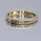 18k Art Deco Blossom Flower Engraved Design with diamonds Band. Flower Blossom eternity Ring. sz6