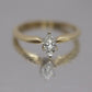 Marquise Diamond Solitaire Ring . 14k Diamond Petite 0.18ct Engagement Ring