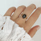 10k ONYX and diamond ring. Oval Onyx bezel set victorian mourning ring. st(196)