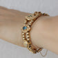 14k Victorian Charm Slide Bracelet. Rubies Diamonds Topaz Cameo Emeralds Citrine. 22.9g