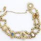 14k Victorian Charm Slide Bracelet. Rubies Diamonds Topaz Cameo Emeralds Citrine. 22.9g