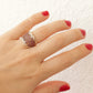 14k Ruby and Diamond Wide Pave Cluster Encrusted ring. 14k Yellow Gold and diamond ruby statement band
