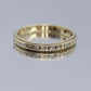 18k Art Deco Blossom Flower Engraved Design with diamonds Band. Flower Blossom eternity Ring. sz6