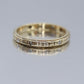 18k Art Deco Blossom Flower Engraved Design with diamonds Band. Flower Blossom eternity Ring. sz6