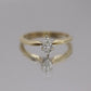 Marquise Diamond Solitaire Ring . 14k Diamond Petite 0.18ct Engagement Ring