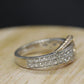 18k Pave Diamond Buckle Ring. SIMON G 18k diamond buckle ring. 18k White and Rose Gold