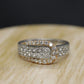 18k Pave Diamond Buckle Ring. SIMON G 18k diamond buckle ring. 18k White and Rose Gold