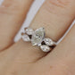 14k Marquise Diamond (0.48ctw) Wedding set. 14k white gold Bridal Set with a diamond. st403