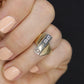 14k Jostens Twin DIAMOND ring. 14k White and Yellow gold bypass ring. Beautiful pinky ring. Sz4