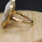 10k Cameo carved shell 10k signet ring. Bezel Set Budlong, Dockert & Armstrong Cameo ring