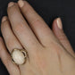 10k Large Oval Pink Angel Skin CORAL ring. Coral Cabochon statement ring
