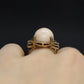10k Large Oval Pink Angel Skin CORAL ring. Coral Cabochon statement ring