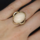 10k Large Oval Pink Angel Skin CORAL ring. Coral Cabochon statement ring