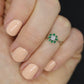 14k Emerald and Diamond Halo White gold ring. Emerald and Diamond Cluster ring. Pinkie sz 2.5 st88