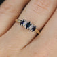 10k Blue Sapphire Three stone diamond ring. 10k Sapphire diamond ring st74