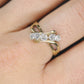 14K Bypass Diamond Ring. Total 0.48ctw Diamond Wave.  Stacked. Toi et moi band. Yellow Gold ring. Sz7.25 st(166/75)