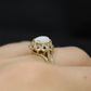 14k Opal Solitaire Claw set ring. Opal solitaire band. st(69/11)