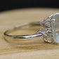 14k Aquamarine and Diamond ring. Large Aquamarine emerald solitaire ring.