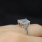 14k Aquamarine and Diamond ring. Large Aquamarine emerald solitaire ring.