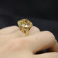 Large Yellow Citrine ring. 14k yellow gold Heavy Large Prong Set Round Citrine