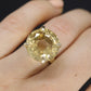 Large Yellow Citrine ring. 14k yellow gold Heavy Large Prong Set Round Citrine