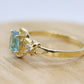 14k Aquamarine Topaz and diamond ring. Beautiful Dainty ring