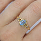 14k Aquamarine Topaz and diamond ring. Beautiful Dainty ring
