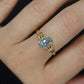 14k Aquamarine Topaz and diamond ring. Beautiful Dainty ring