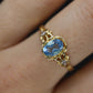 14k Aquamarine Topaz and diamond ring. Beautiful Dainty ring