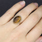 10k Tiger Eye BEETLE ring. 10k Oval Carved Beetle Scarab ring