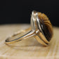 10k Tiger Eye BEETLE ring. 10k Oval Carved Beetle Scarab ring