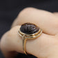 10k Tiger Eye BEETLE ring. 10k Oval Carved Beetle Scarab ring