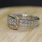 18k Pave Diamond Buckle Ring. SIMON G 18k diamond buckle ring. 18k White and Rose Gold