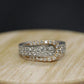 18k Pave Diamond Buckle Ring. SIMON G 18k diamond buckle ring. 18k White and Rose Gold