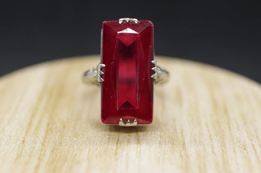 14k LC Ruby ring. Art Deco Filigree Ruby ring