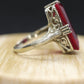 14k LC Ruby ring. Art Deco Filigree Ruby ring