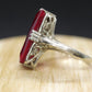 14k LC Ruby ring. Art Deco Filigree Ruby ring