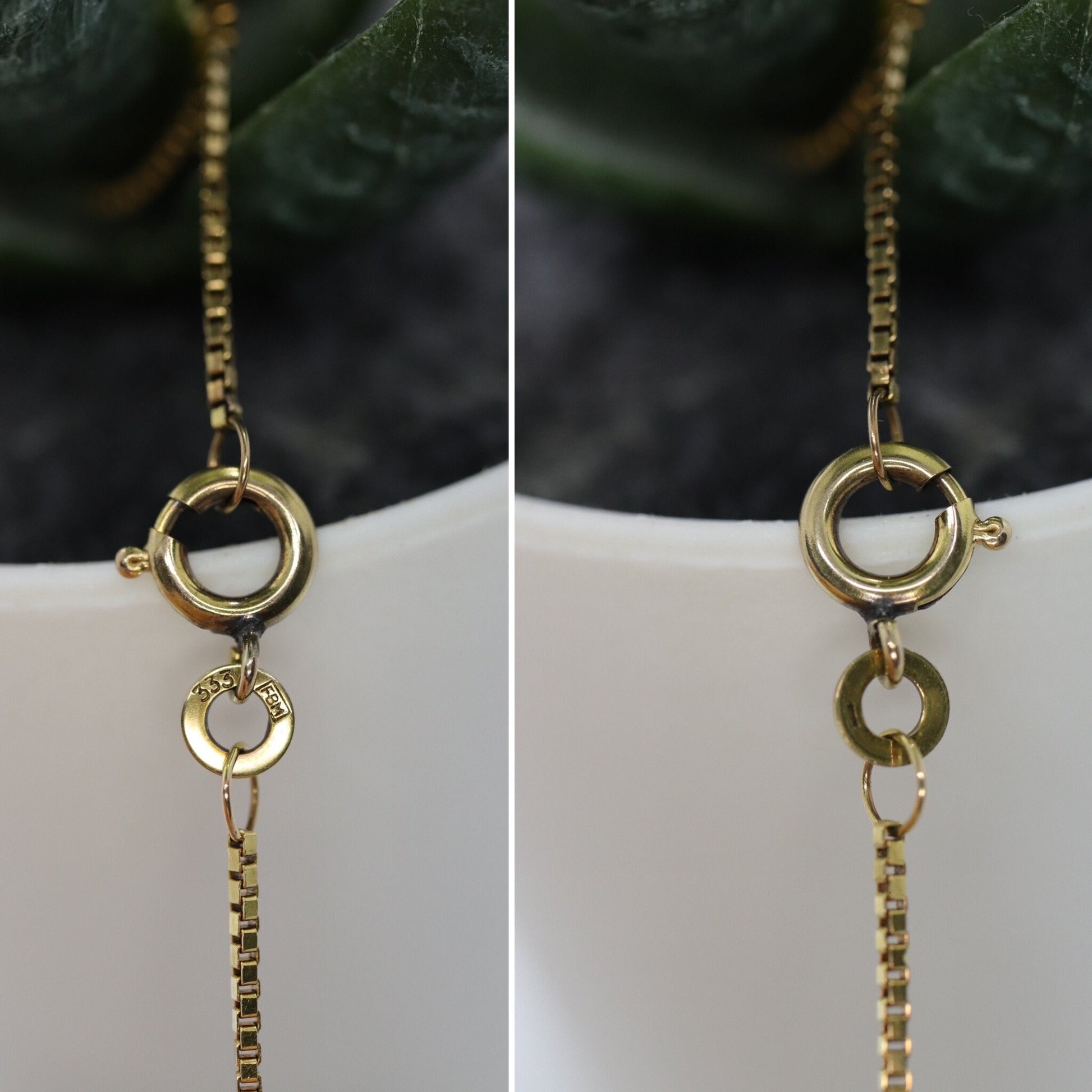 8k dainty Box chain necklace. 333 GOLD Box Chain necklace. 14.5in