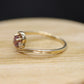 Dainty Ruby Ring. 10k round Ruby and Diamond Bypass ring