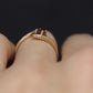 Dainty Ruby Ring. 10k round Ruby and Diamond Bypass ring