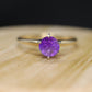 Amethyst 14k Gold solitaire ring. Vintage Estate Ring. Prong set Amethyst Ring.