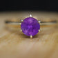 Amethyst 14k Gold solitaire ring. Vintage Estate Ring. Prong set Amethyst Ring.