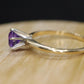 Amethyst 14k Gold solitaire ring. Vintage Estate Ring. Prong set Amethyst Ring.