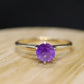 Amethyst 14k Gold solitaire ring. Vintage Estate Ring. Prong set Amethyst Ring.