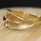 14k Ruby Ring. 14k round Ruby textured wide band