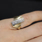 14k Jostens Twin DIAMOND ring. 14k White and Yellow gold bypass ring. Beautiful pinky ring. Sz4