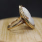 10k Cameo carved shell 10k signet ring. Bezel Set Budlong, Dockert & Armstrong Cameo ring